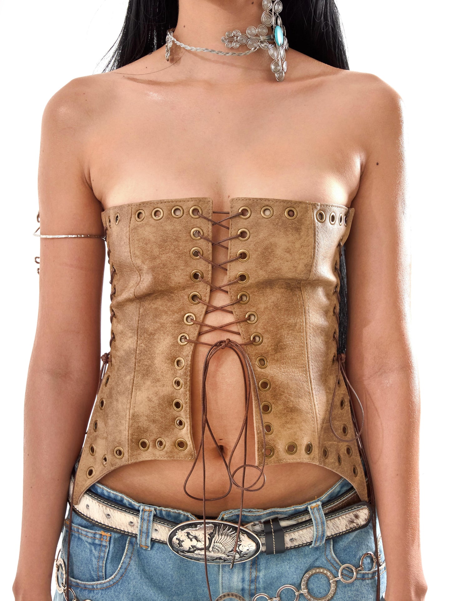 BROWN FITTED TOP