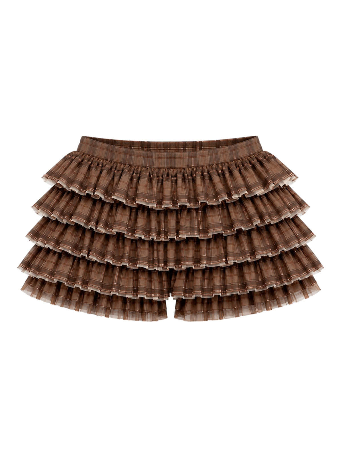 CHOCOLATE RUFFLE SHORTS