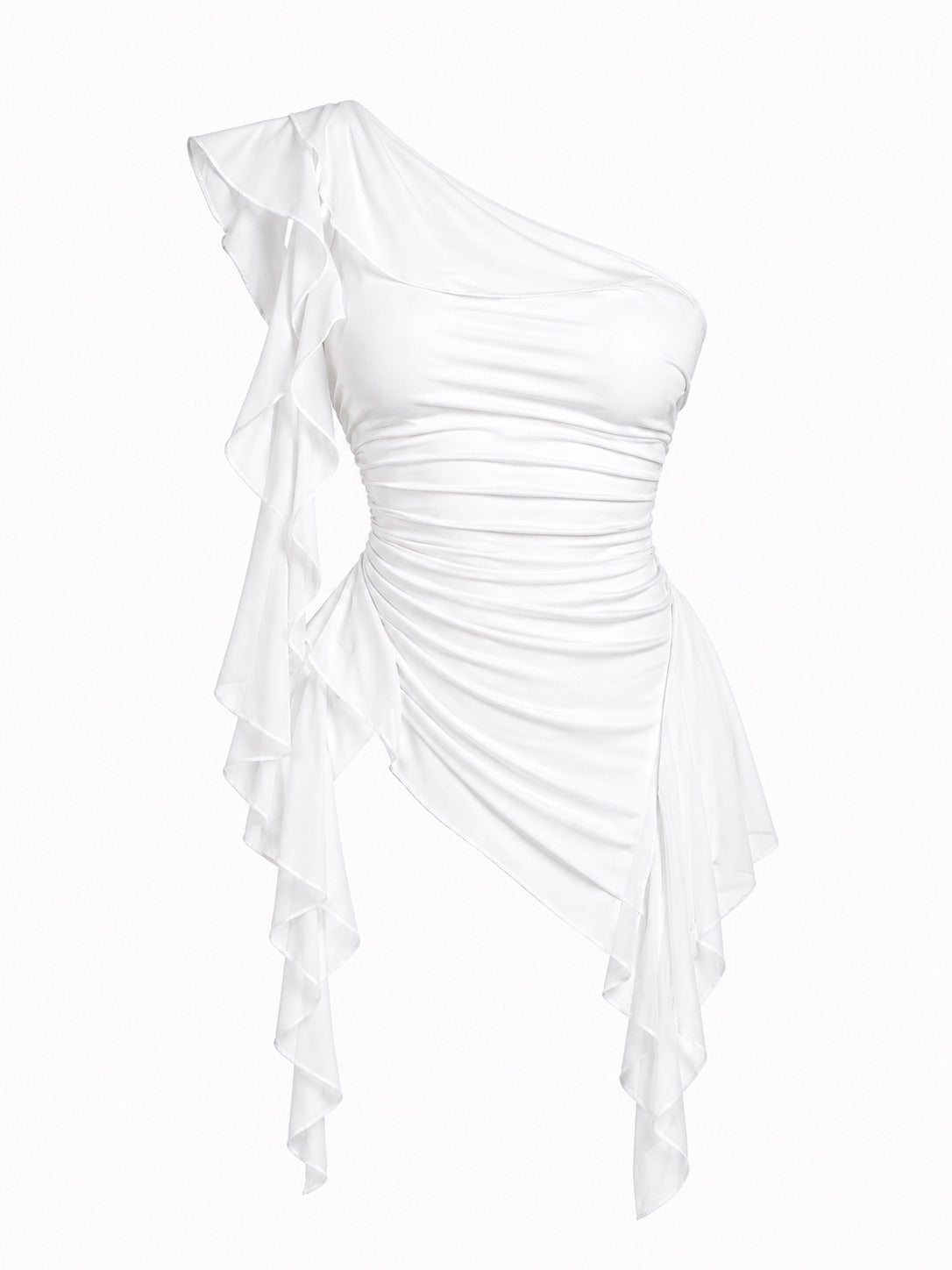 WHITE RUFFLE TOP / PRE ORDER