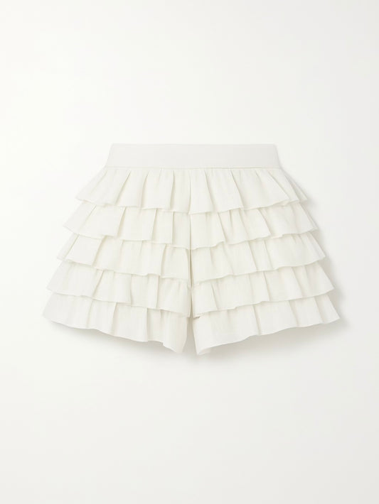 IVORY RUFFLE SHORT