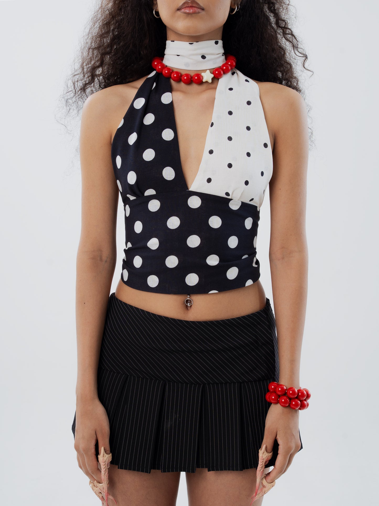 POLKA HALTER TOP