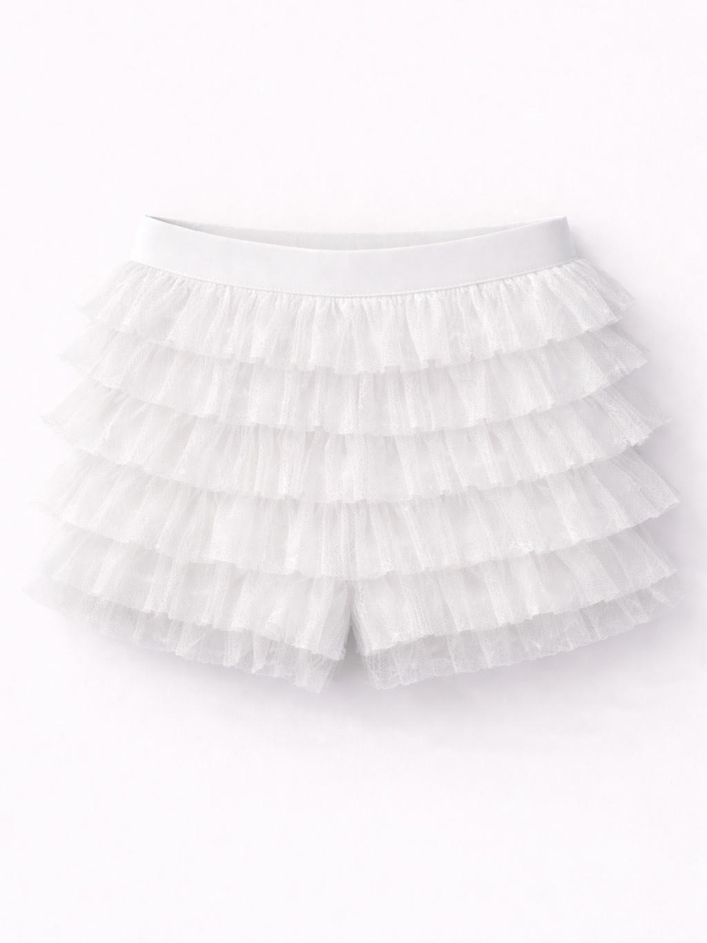 IVORY RUFFLE SHORTS