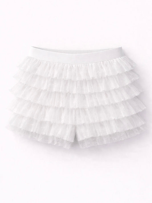 IVORY RUFFLE SHORTS
