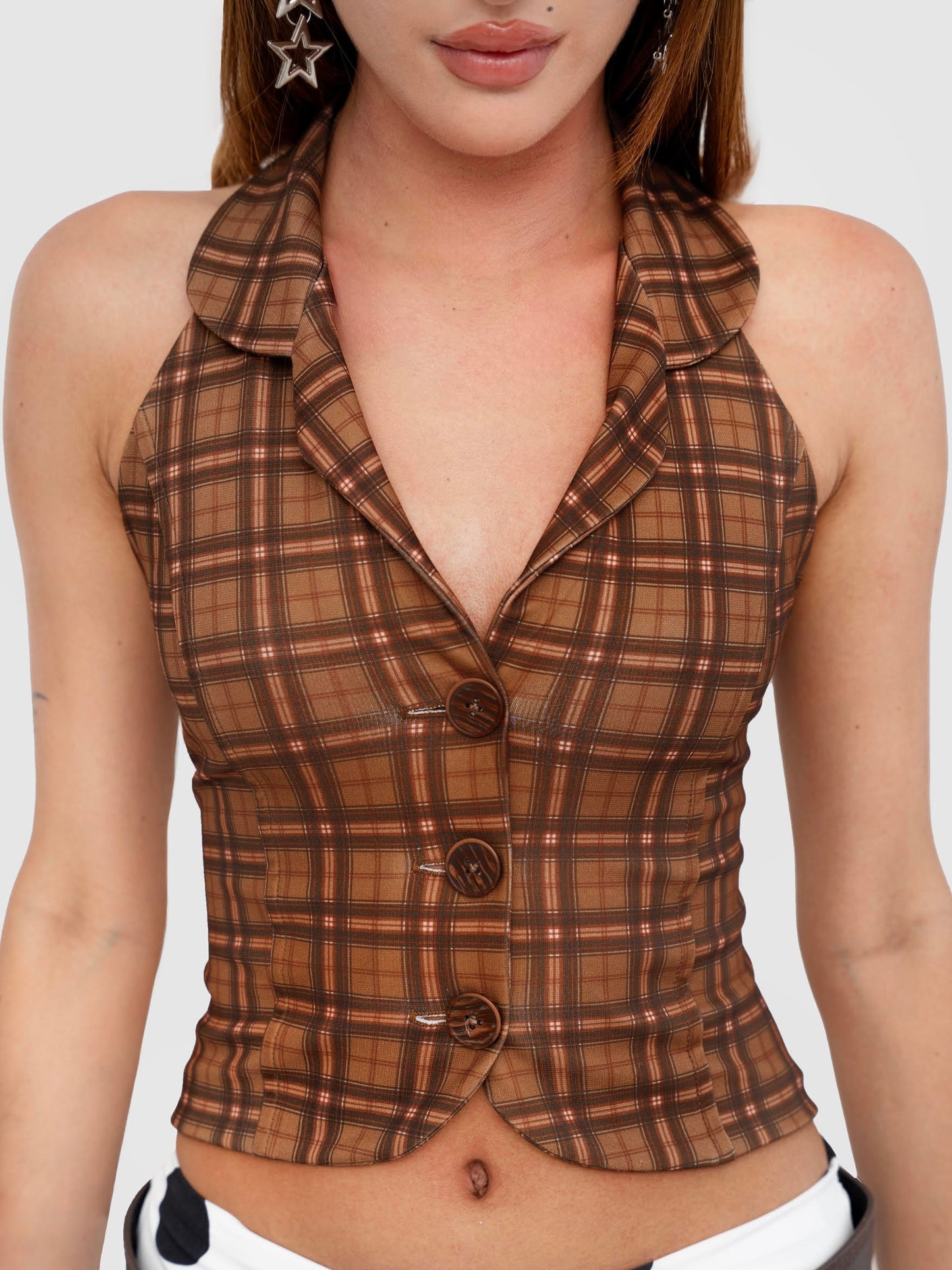 CHOCOLATE HALTER TOP